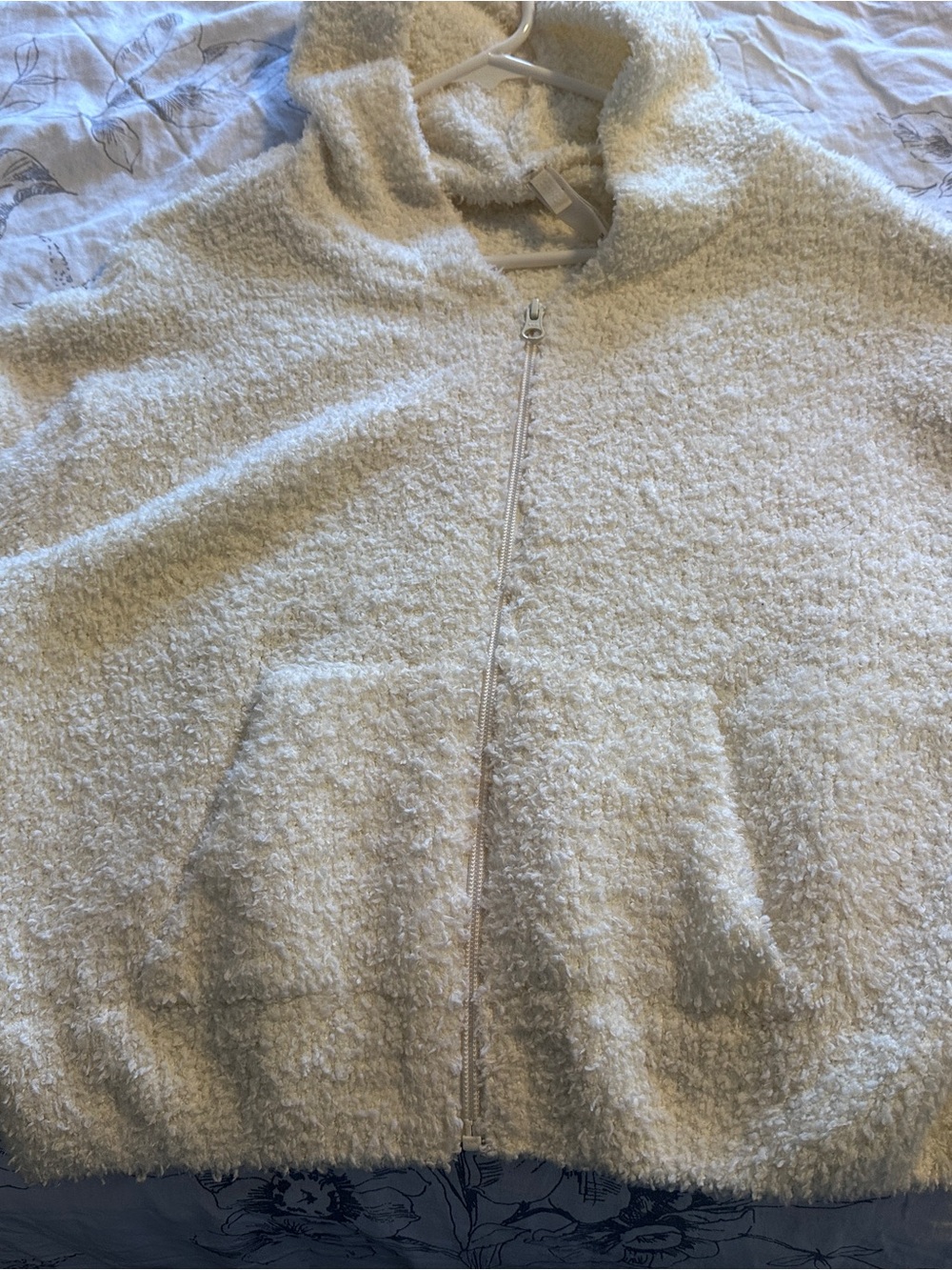 SKIMS Ivory Teddy Zip Hoodie Jacket